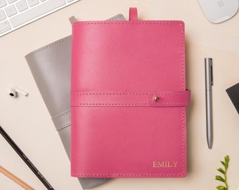 Notebook Cover, Leather Journal, Planner, Student Planner, Father&#39;s Day, Leather Accessories, Personalized Notebook, Gift For Him, A5, A6