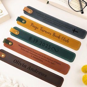 Leather Bookmark, Personalized Leather Bookmark, Gifts for readers, Gift for Book Lover, Custom Leather Bookmark, Wedding Gifts