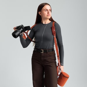 Leather Camera Harness, Personalized Dual Camera Harness, Photographer Accesorries image 8