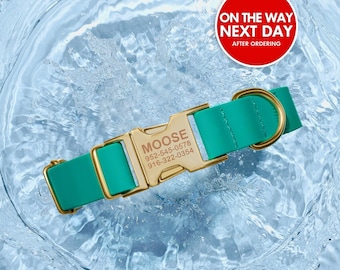 Waterproof dog collar, Dog collar, Gold Quick Release Buckle Dog collar, Pet collar, Luxury Dog Collar, Dog collar, Custom dog collar
