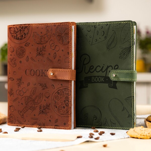 Leather Recipe Book Etsy