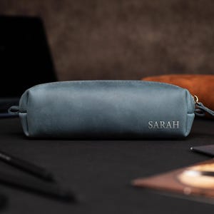 Astuccio portapenne in pelle personalizzato, astuccio portapenne in vera pelle, regalo per la festa del papà, portapenne fatto a mano, regalo personalizzato