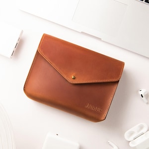 Travel Electronics Bag, Leather Charger Bag, Leather Charger Holder, Personalized Cable Organizer, Genuine Leather Cables Holder