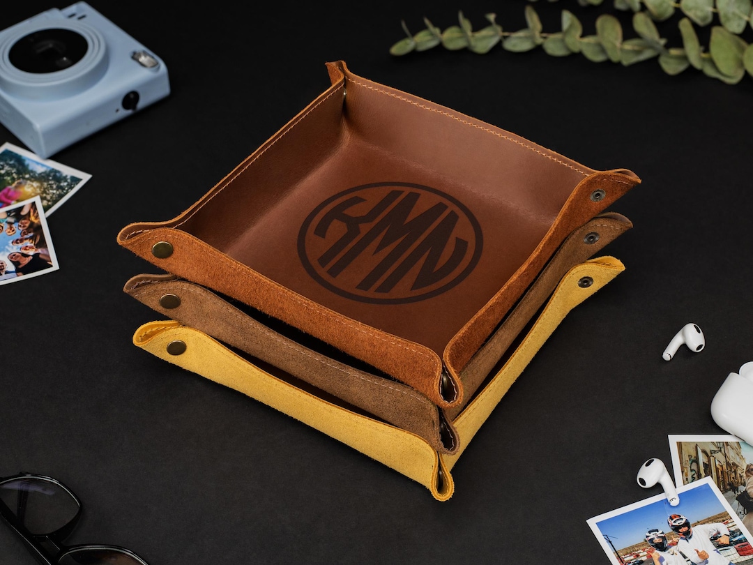 Leather Tray, Rustic Leather, Catchall Tray, Home Organiser, Valet Tray ...