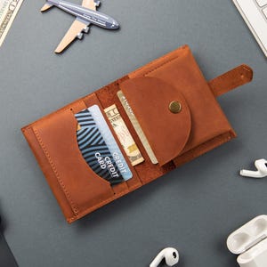 Personalisierte Brieftasche, Leder Portemonnaie, Herren Geldbörse, Kartenhalter, Geschenk für Papa, Geschenk für ihn, Brieftasche mit Initialen, handgefertigte Lederbrieftasche