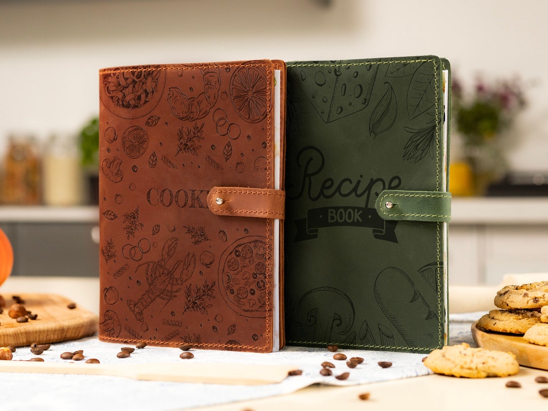 Leather Recipe Book, Personalized Recipe Book, Gift for Mom, Christmas, Cookbook, Leather Cover ...