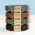 Leather Dog Collar, Gold Hardware Dog Collar, Custom dog collar, Personalized Dog Collar, Leather Leash, Pet collar, Gifts for pets product logo