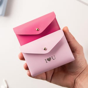 Carteira de bolso feminina, carteira personalizada, carteira fina, carteira de couro genuíno, presente para madrinha, acessórios femininos, carteira de bolso pequena