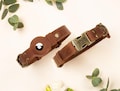 Leather Dog Collar, Rustic Buckle, Collar with AirTag Holder, Personalized Dog Collar, Vintage, Gifts For Pets, Dog Collar With Name Plate product logo