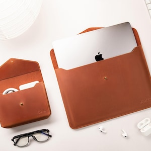 Custodia in pelle personalizzata per MacBook Air 13, custodia in vera pelle per MacBook, regalo per la festa del papà, cover in pelle per MacBook Air 13 2018-2024.