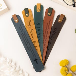 Engraved Leather Bookmark, Personalized Leather Bookmark, Book ...