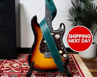 Correa de guitarra personalizada, correa de guitarra personalizada, correa de guitarra de cuero, regalo para músico, regalo para guitarrista, regalo de cumpleaños
