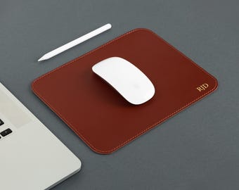 Personalized Mouse Pad, Capri Genuine Leather Desk Mat, Office Decor, Handmade Desk Accessories