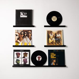 Hyllor för vinylskivor, Vägghyllor för vinylskivor, Hyllor för album, Hållare för vinylskivor Black Maple