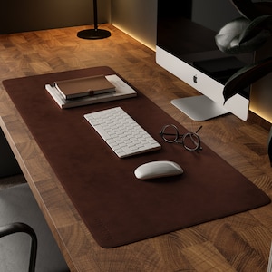 Leather Desk Mat, Large Mouse Pad, Desk Mat, Desk Pad, Genuine Leather Desk Mat, Office Decor, Desk Accessories, Leather Desk Pad