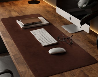 Leather Desk Mat, Large Mouse Pad, Desk Mat, Desk Pad, Genuine Leather Desk Mat, Office Decor, Desk Accessories, Leather Desk Pad
