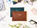 Personalized Leather Envelope, Leather Folder for Wedding and Family Photos, Leather Envelope Album, Embossed Leather Cover