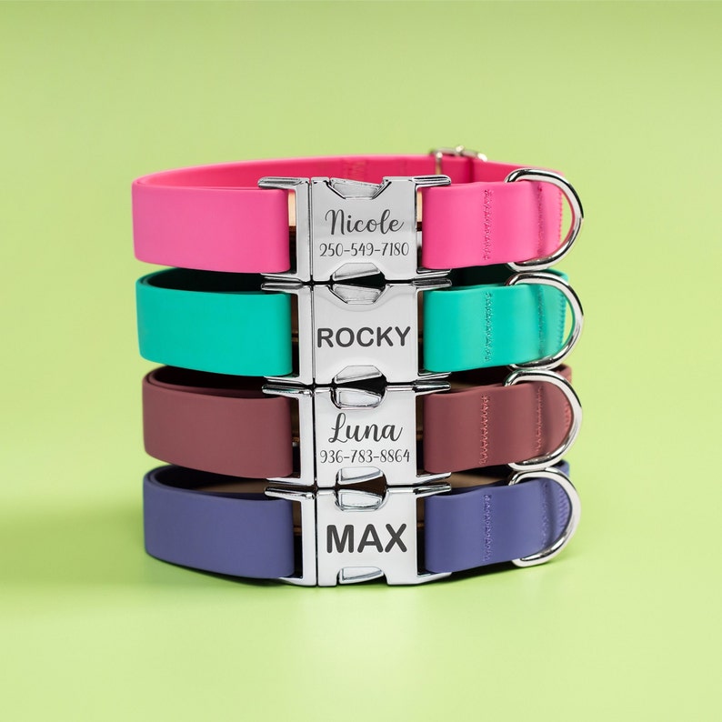 Collar impermeable para perro, collar para mascotas, collar para perro, collar resistente al agua, collar para perro personalizado, collar para perro personalizado, correa para perro, regalos para mascotas Turquoise