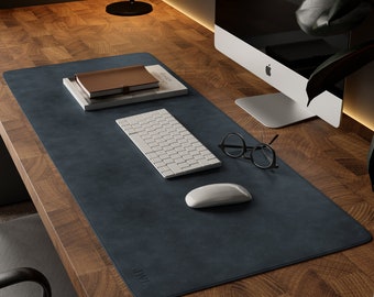Leather Desk Mat, Large Mouse Pad, Handmade Custom Desk Pad, Genuine Leather Desk Mat, Office Decor, Desk Accessories, Leather Desk Pad
