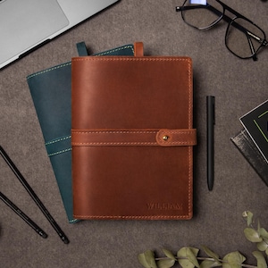 Diario de cuero, diario de cuero personalizado, funda para cuaderno, regalo para ella, regalos de cuero, funda personalizada, regalo personalizado