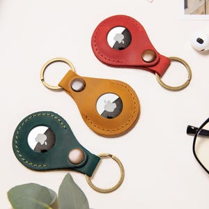 Leder AirTag Halter, personalisierte AirTag Halter, AirTag Lederhülle, Leder AirTag Schlüsselanhänger, AirTag Schlüsselbund, Leder Schlüsselanhänger