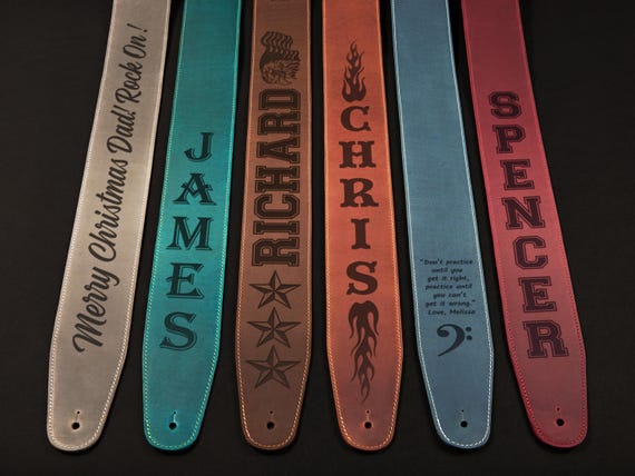 Bass Guitar Strap, Personalized guitar strap, Leather Guitar Strap 3" wide, Gift for Guitar Player, Guitar accessories