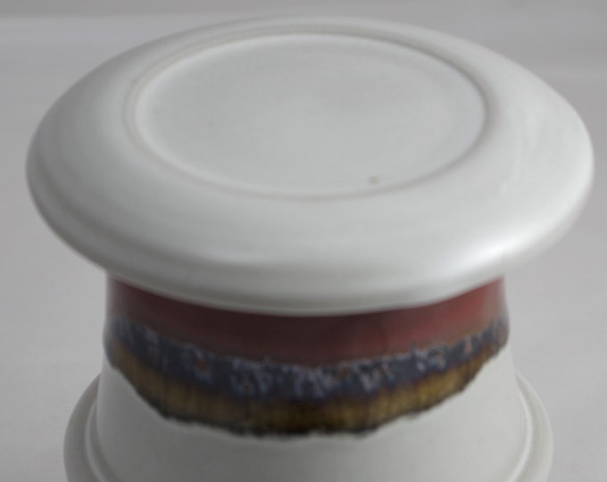 White Satin--French butter dish sometimes called a french butter keeper, french butter crock