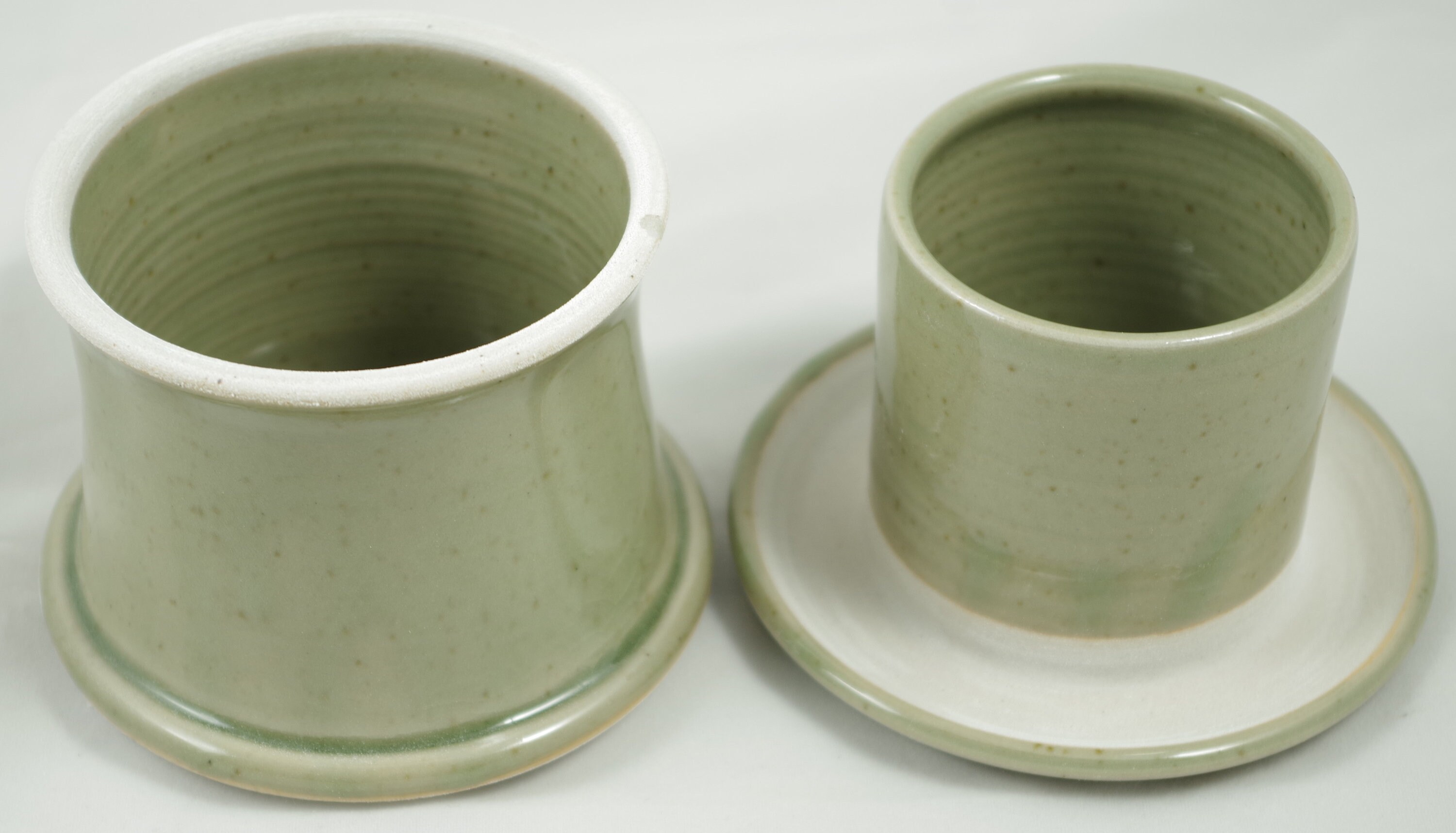 Celedon ButterFrench butter dish sometimes called a french butter