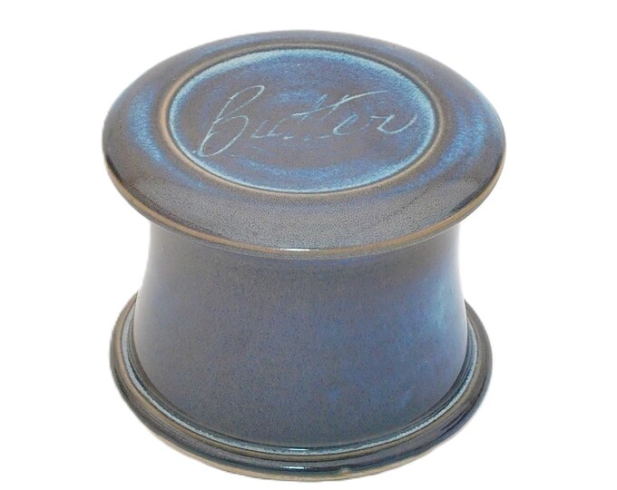 Blue Moon Butter-French butter dish sometimes called a french butter keeper, french butter crock