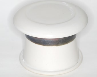 White Satin--French butter dish sometimes called a french butter keeper, french butter crock