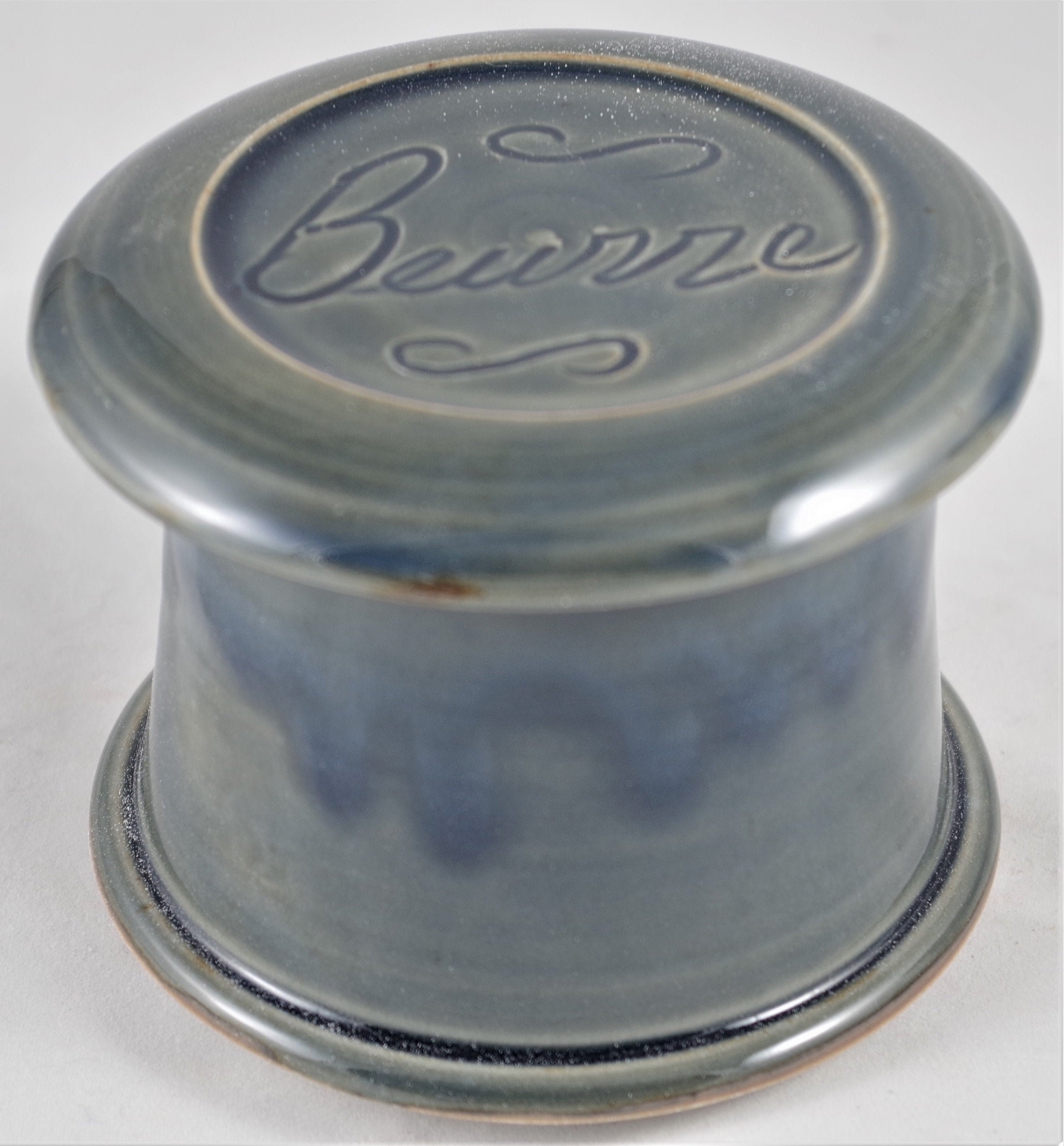Misty Blue BeurreFrench butter dish sometimes called a french butter keeper, french butter crock