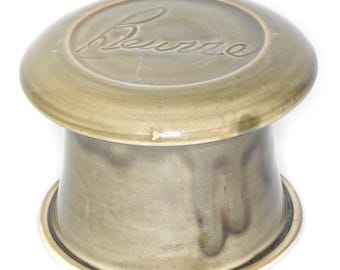 Gloss Moss Beurre--French butter dish sometimes called a french butter keeper, french butter crock