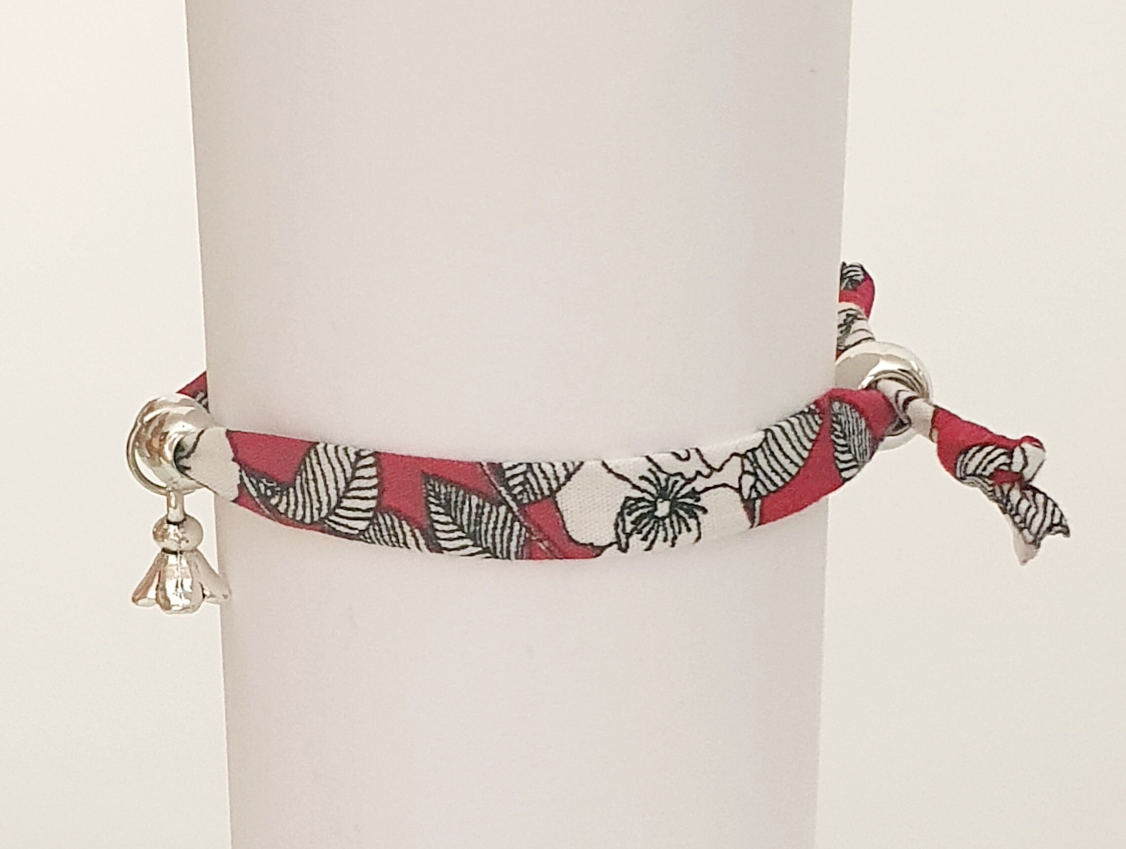 Fabric charm bracelet/friendship bracelet/boho style/charm Etsy