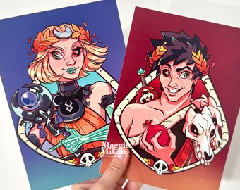 Zagreus and Melinoe from Hades game A5 prints