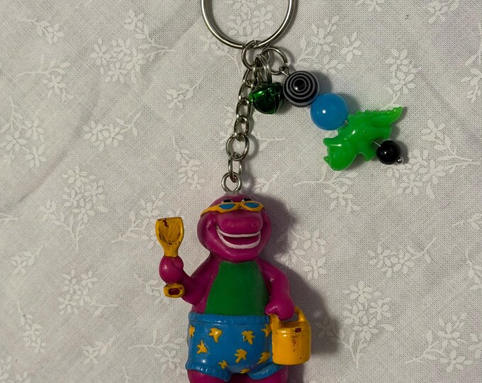 Barney in Swimwear Keychain - Etsy