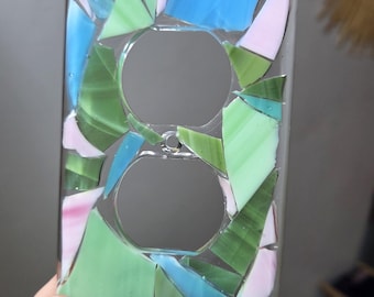 Ocean Stained Glass Outlet Cover