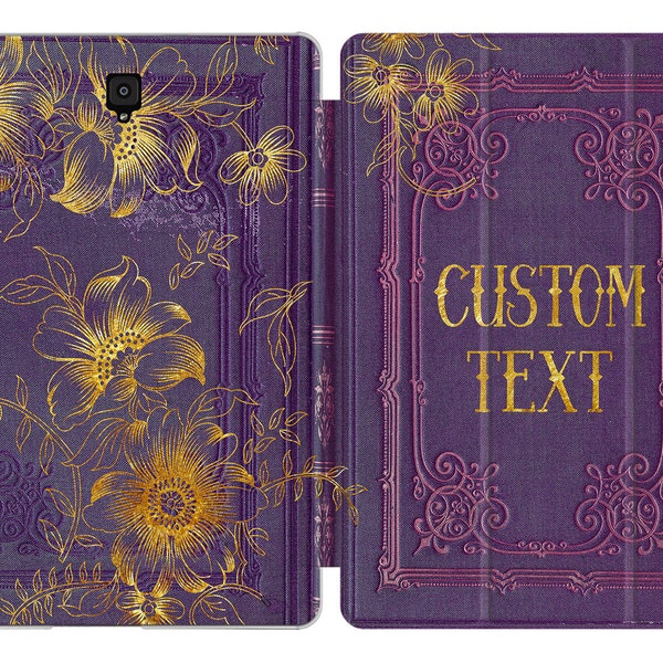 Custom tablet case for Galaxy A 10.1 inch Samsung case book Tab A 10.5 A8 S5e Case A7 Vintage Cover S7 purple S6 Lite Tablet stand S8 S9 11"