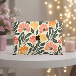 Boho Flowers Case for MacBook Pro 14 inch M3 M2 M1 Mac Book 16&quot; Vintage Laptop Hard Cover Air 15 13 M4 2025 2021 A2941 A2338 Abstract Floral