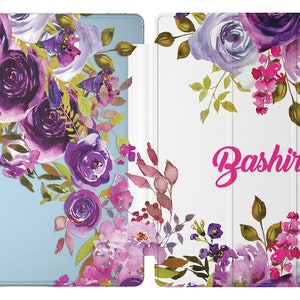 Custom tablet case for galaxy s5e s9 ultra purple roses samsung a 10.1 case name tab A7 cover S8 A 8 S Pen samsung s2 9.7 case S6 Lite 2022
