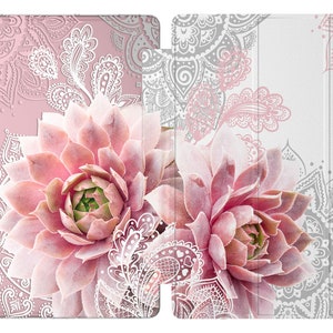 Pink succulents for Tablet s7 case stand Boho S9 Ultra A8 case Samsung tab s2 case Galaxy tab A7 2022 10.1 s6 lite white lace S5e 10.5 fancy image 3