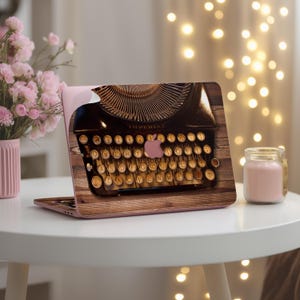 Retro macchina da scrivere Steampunk Vintage Macbook Pro 13 2019 Retina 15 decalcomania 16 pollici copertura per laptop Mac Touch bar vinile Mac Book Air 15 M3 14 M2 M1