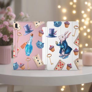 Märchen Tablet Hülle für Galaxy Tab A 10.1 Weiße Kaninchen S5e Samsung Hülle S8 ultra S6 lite S4 10.5 Zoll Samsung Tab A7 10.4 S9 S7 plus A8