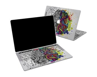 Art Brain Sides Colorful Cute Creative Macbook retina 14 Stickers set Mac Air 13 decal Pro 16 2021 15 inch 11 skin Macbook Pro 13 2019 2020