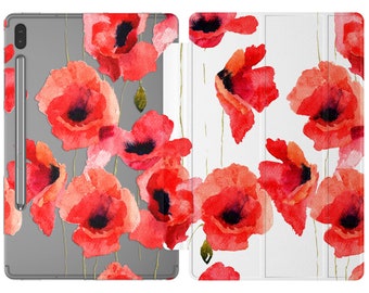 Poppy case for Galaxy Tablet Cover 11 inch painted flowers Tablet S7 red Samsung Tab A 8.0 Galaxy Tab S6 lite S9 A7 Case fashion S5e 10.5 S8