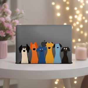 Coque pour chien MacBook Pro 14 pouces 16 M2 max M4 M3 M1 Adorable Mac Book Air 15 13 Coque rigide transparente 12 2023 2021 A3240 A2442 Cadeau pour propriétaire d'animal de compagnie