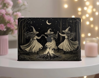 Witchy Dance by Moonlight MacBook Pro 14' 16,2 cala etui M4 M3 M2 M1 Mac Book Air 15 13" Mystical Wiccan Laptop twarda okładka 2025 A3241 Unique