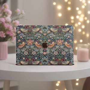 William Morris MacBook Pro 14 inch Case M4 M3 M2 M1 Vintage Mac Book 16 Air 15 13" Birds Hard Cover 2025 2019 A3403 A1989 Victorian Pattern