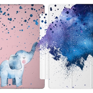 Elephant artist fits Samsung tab A 10.5 Blue watercolor s9 ultra s7 stand S5e tablet cover S6 2021 A7 lite cute galaxy tab 4 fe s8 plus A8 "