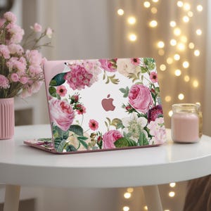 Peony Flowers Full coverage Mac Pink Plants Apple Mac Sticker M2 Air 13 M1 skin Macbook Pro 15 decal 16 inch 2023 decal 14 Touch bar vinyl &quot;