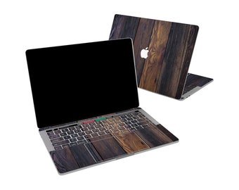 Dark wood Vinyl sticker set Wooden boards 2018 MacBook Pro 15 2019 MacBook Pro 13 Mac Air 11 skin MacBook 16 sticker MacBook Pro Retina 2020
